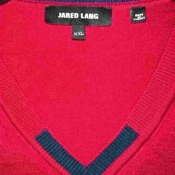 Jared Lang V-neck sweater XXL Red - Picture 3 of 4